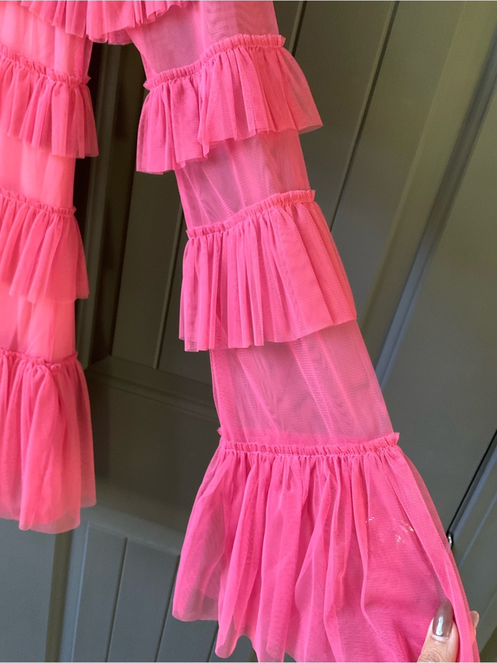 Karlie Coral Pink Ruffle Mesh Dress - Picture 5 of 11
